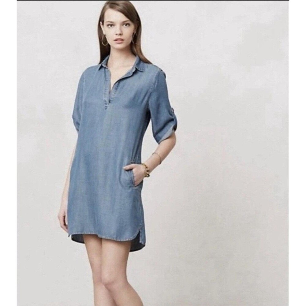 Cloth And Stone by ANTHROPOLOGIE Chambray Dress small